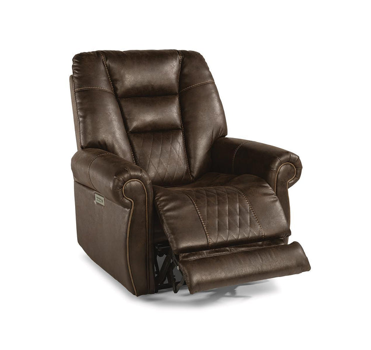 Flexsteel Maverick Power Recliner with Power Headrest and Lumbar