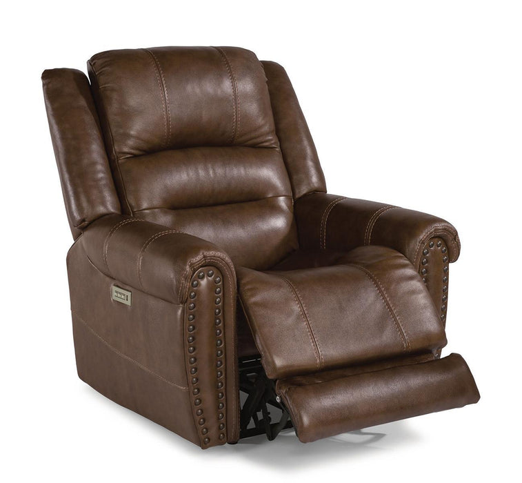 Flexsteel Oscar Power Recliner with Power Headrest and Lumbar