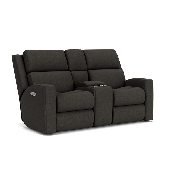 Score 2805-601L Power Reclining Loveseat with Console & Power Headrests & Lumbar