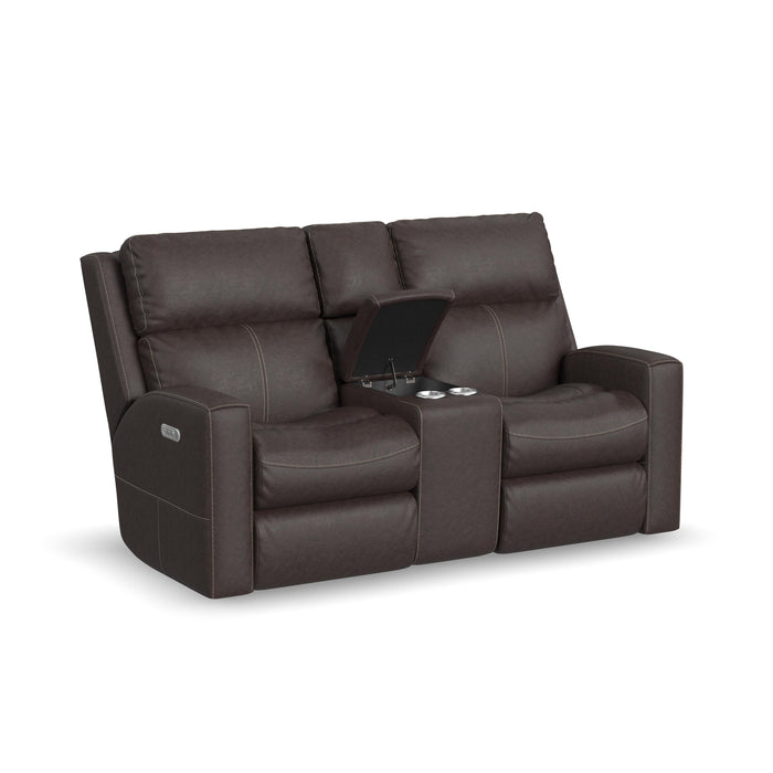 Score B3805-601L Power Reclining Loveseat with Console & Power Headrests & Lumbar