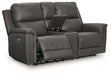 Bleckley Power Reclining Loveseat with Console - House Of Furniture/Allan's Gallery