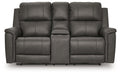 Bleckley Power Reclining Loveseat with Console - House Of Furniture/Allan's Gallery