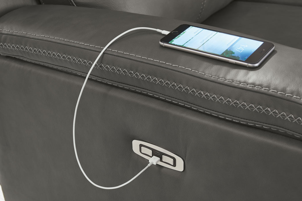 Bleckley Power Reclining Loveseat with Console - House Of Furniture/Allan's Gallery