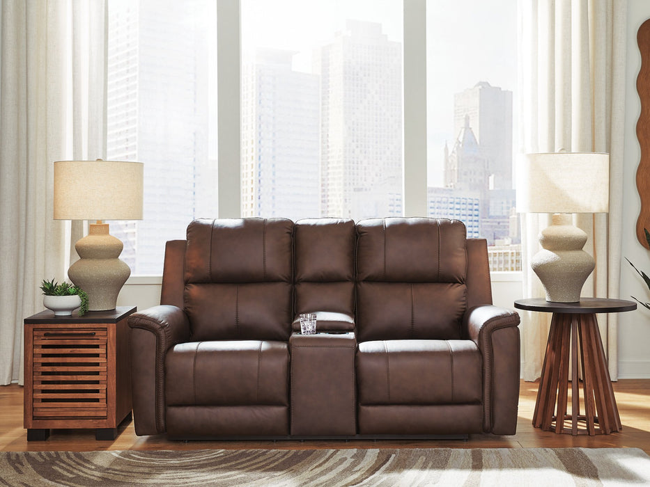 Bleckley Power Reclining Loveseat with Console - House Of Furniture/Allan's Gallery