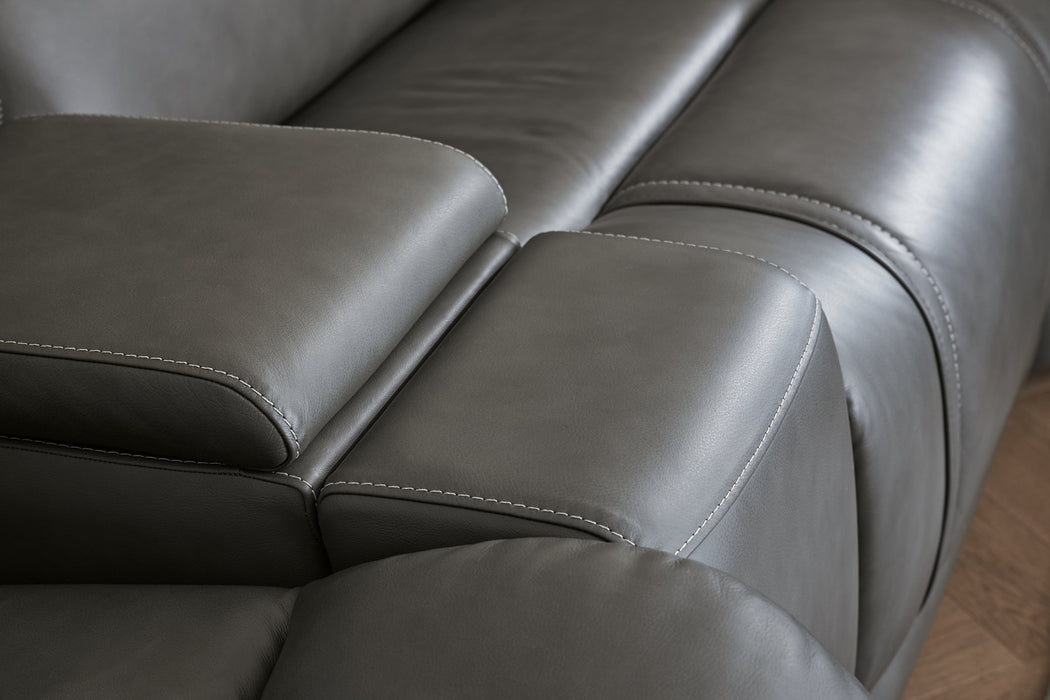 5Z - Pittson Power Reclining Sectional Loveseat with Console - House Of Furniture/Allan's Gallery