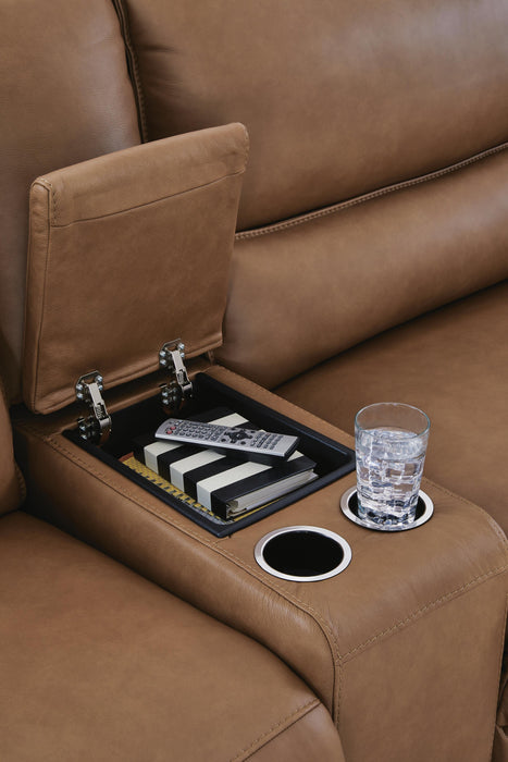 DeepWakes Reclining Sectional with Storage Console - House Of Furniture/Allan's Gallery