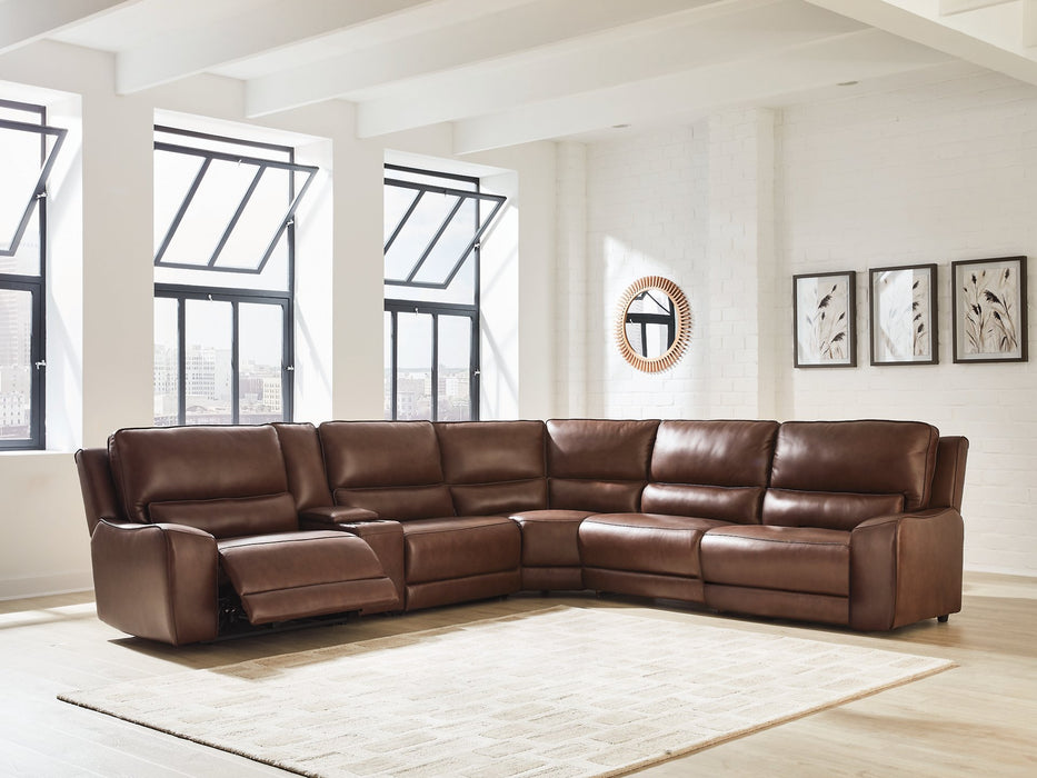 DeepWakes Reclining Sectional with Storage Console - House Of Furniture/Allan's Gallery