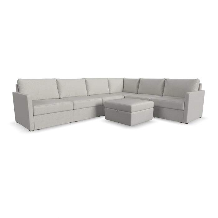 Flex 6-Seat Sectional with Narrow Arm and Storage Ottoman - 5000003377