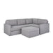 Flex 4-Seat Sectional with Narrow Arm and Storage Ottoman - 5000003359