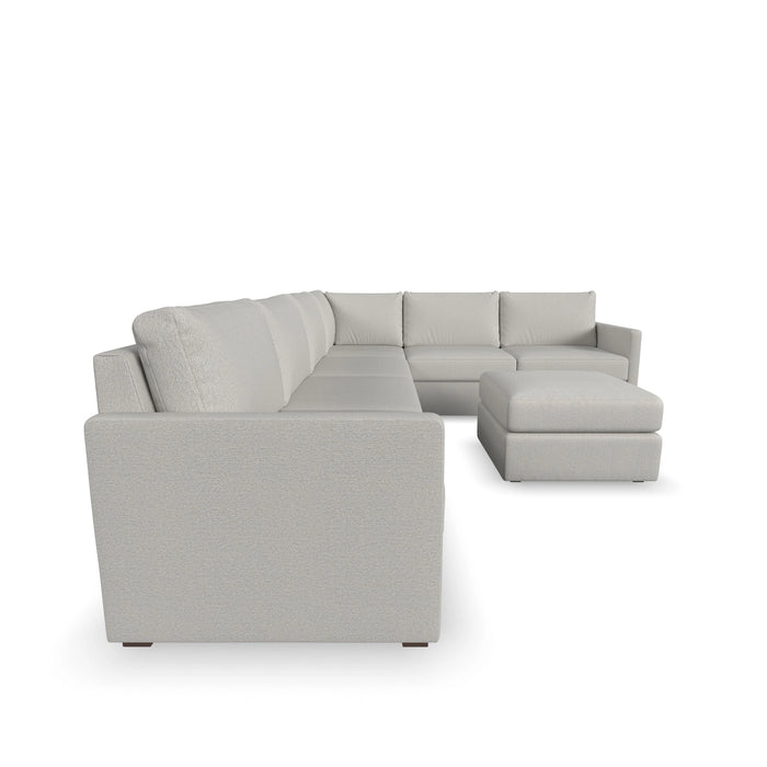 Flex 6-Seat Sectional with Narrow Arm and Ottoman
