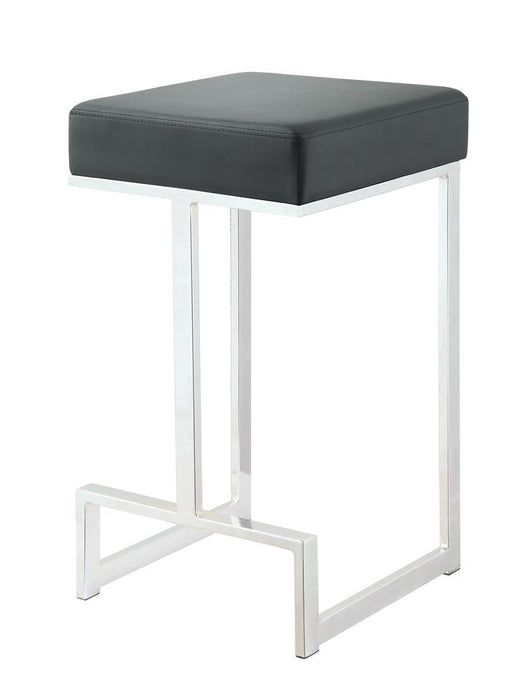 G105253 Contemporary Chrome and Black Counter-Height Stool image