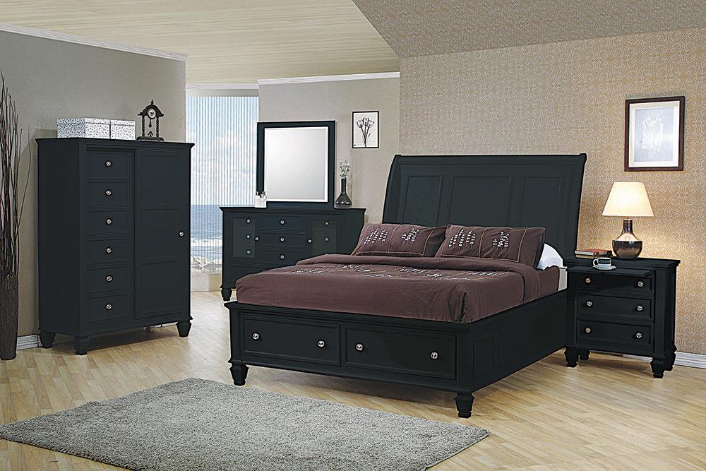 Sandy Beach Black California King Five-Piece Bedroom Set image