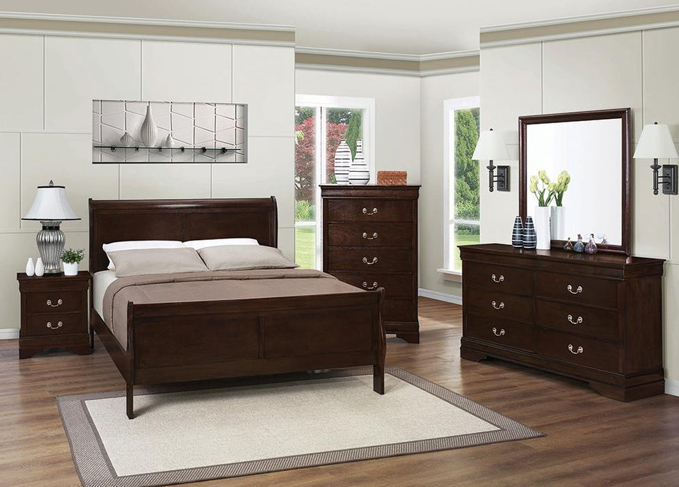 Louis Philippe Traditional Cappuccino King Four-Piece Bedroom Set image
