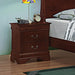 Louis Philippe Red Brown Two-Drawer Nightstand image