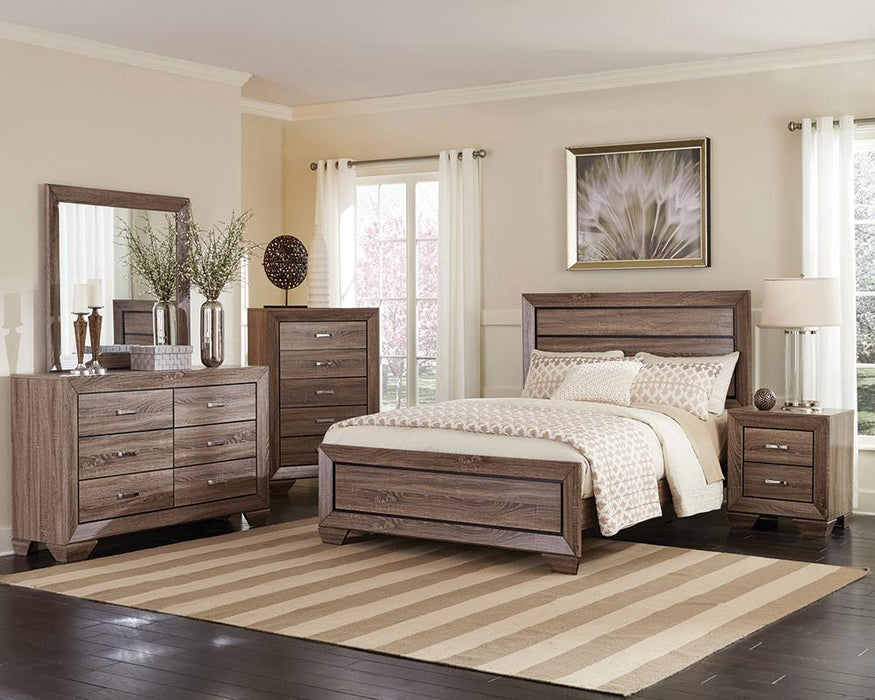 Kauffman Transitional Washed Taupe Queen Four-Piece Set image