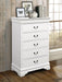 Louis Philippe White Five-Drawer Chest image