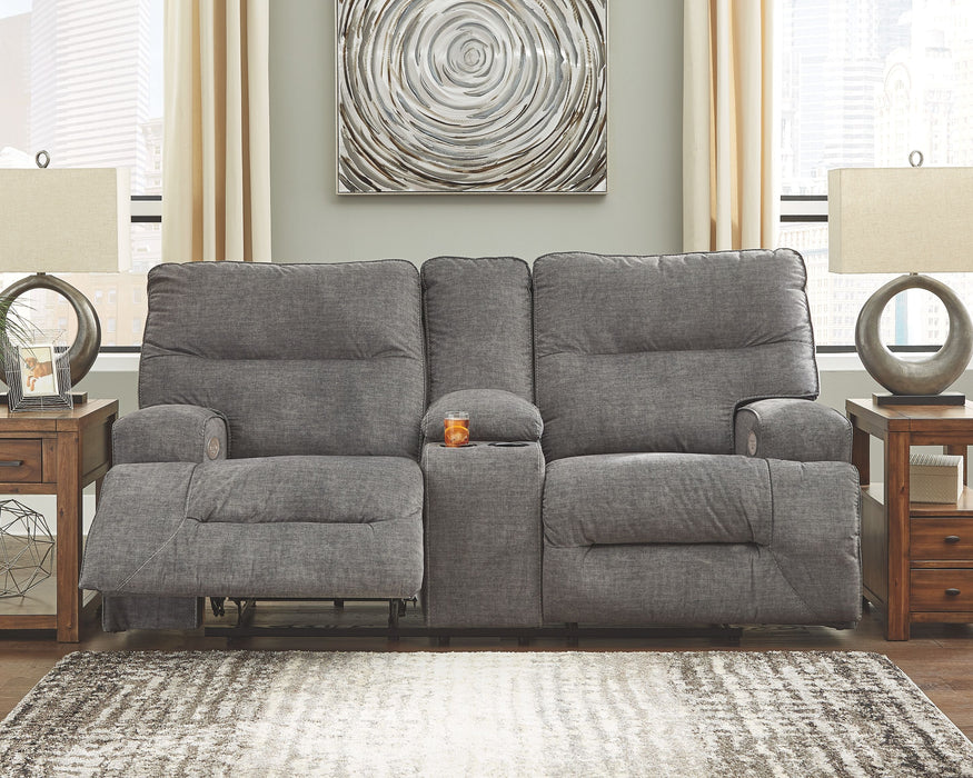 Coombs - Dbl Rec Pwr Loveseat W/console