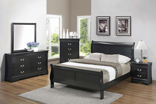 Louis Philippe Traditional Black Four-Piece Queen Bedroom Set image