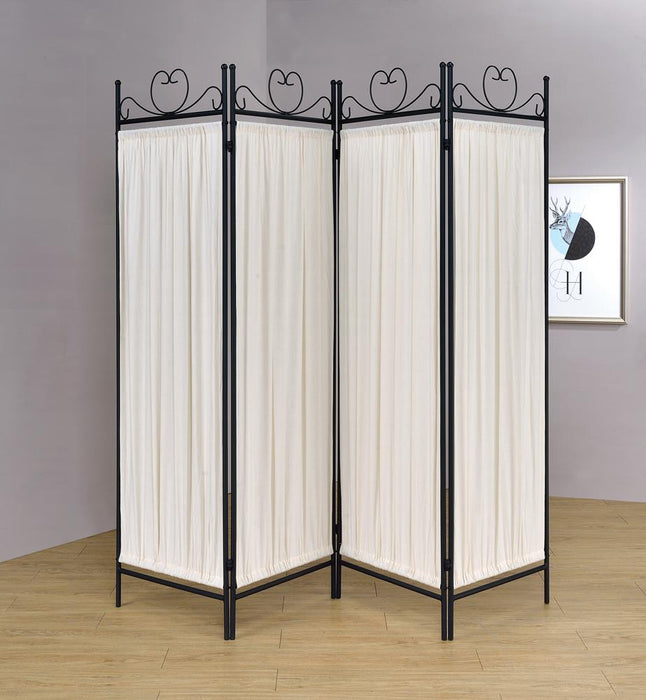 Traditional Black and Gold Four-Panel Folding Screen image