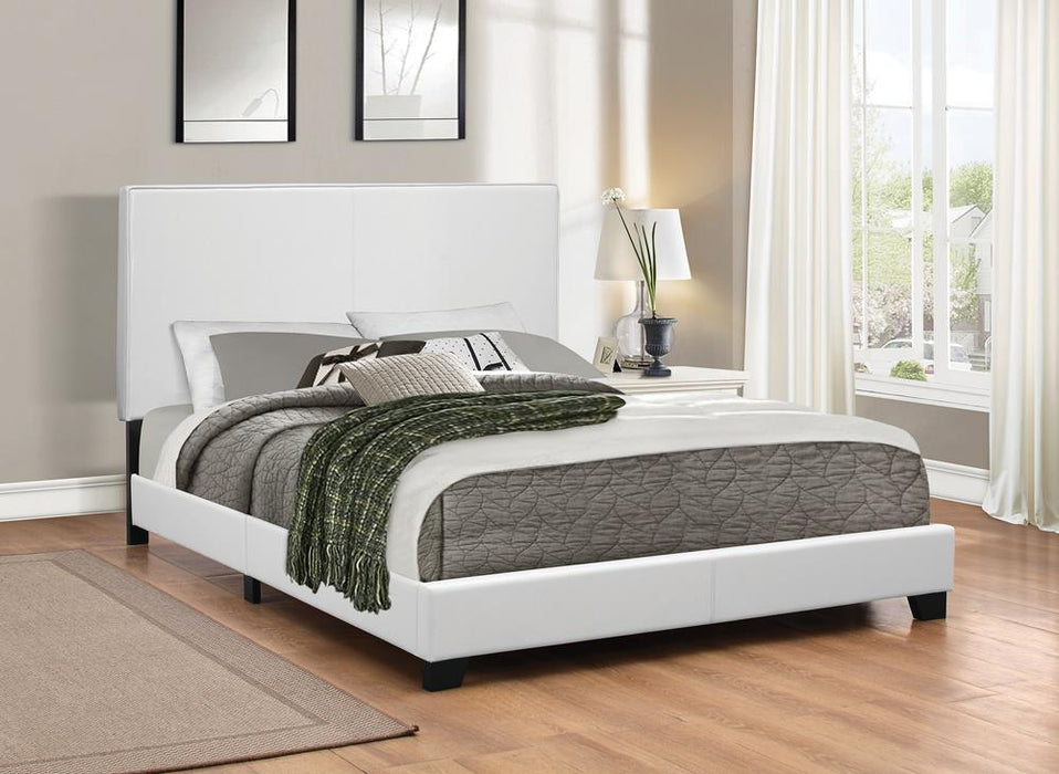 Mauve Upholstered Platform White Full Bed image