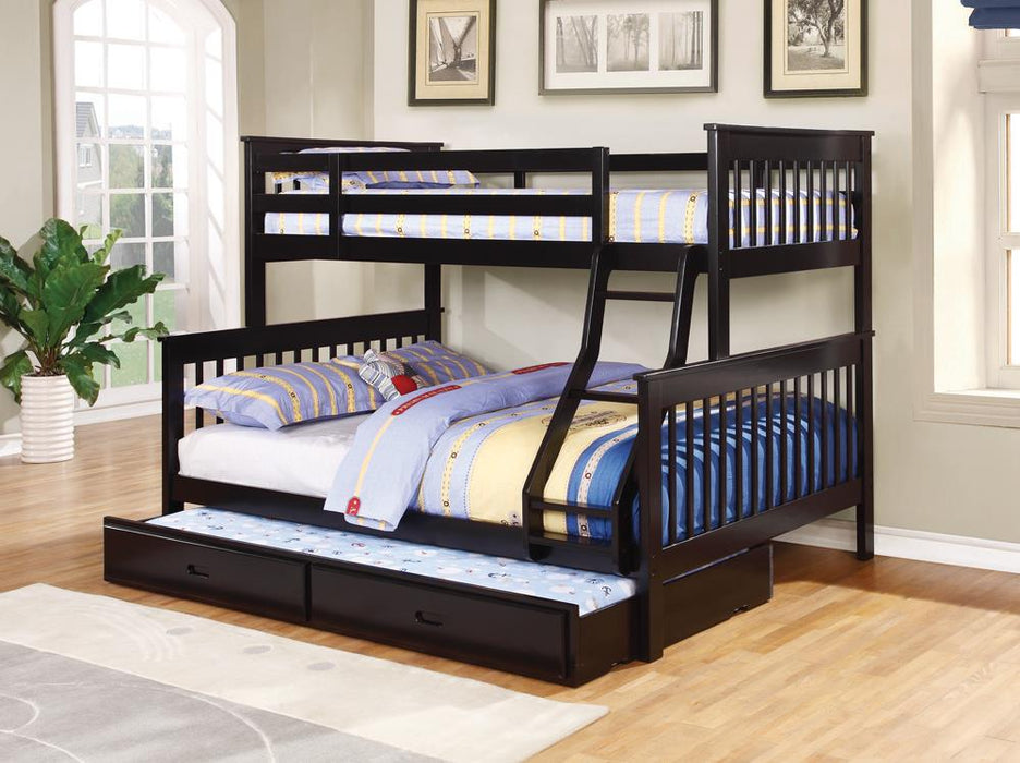 Chapman Transitional Black Twin-over-Full Bunk Bed image