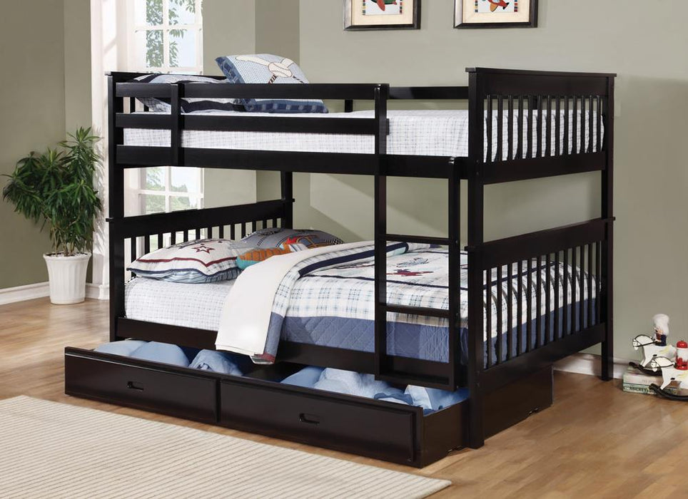 Chapman Traditional Black Full-over-Full Bunk Bed image