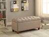 Tufted Taupe Storage Bench image