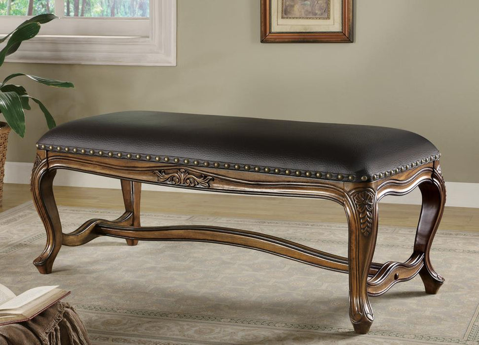 G501006 Black Faux Leather Accent Bench image