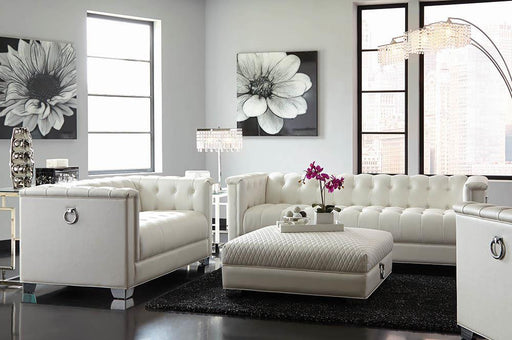 Chaviano Contemporary White Two-Piece Living Room Set image