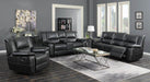 Lee Transitional Black Leather Reclining Three-Piece Living Room Set image
