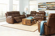 Damiano Brown Faux Leather Reclining Loveseat image