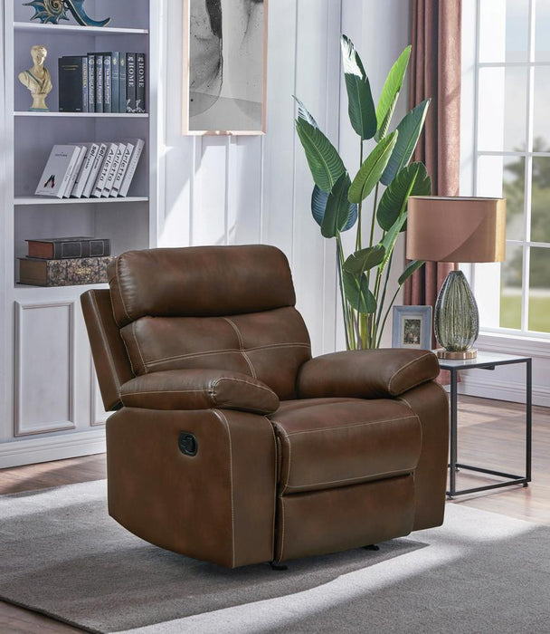 Damiano Brown Faux Leather Recliner image