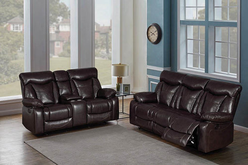 Zimmerman Dark Brown Faux Leather Two-Piece Living Room Set image