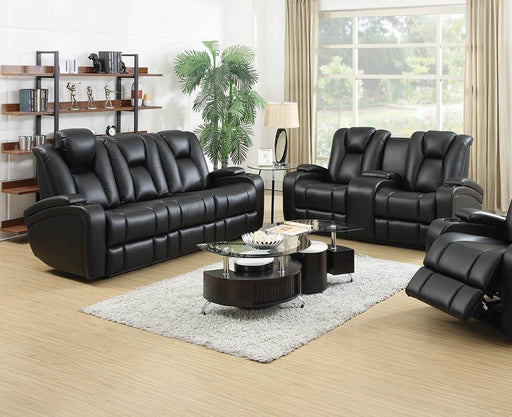 Zimmerman Black Faux Leather Power Motion Two-Piece Living Room Set image