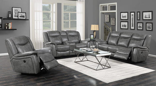 Conrad Transitional Grey Power Sofa image