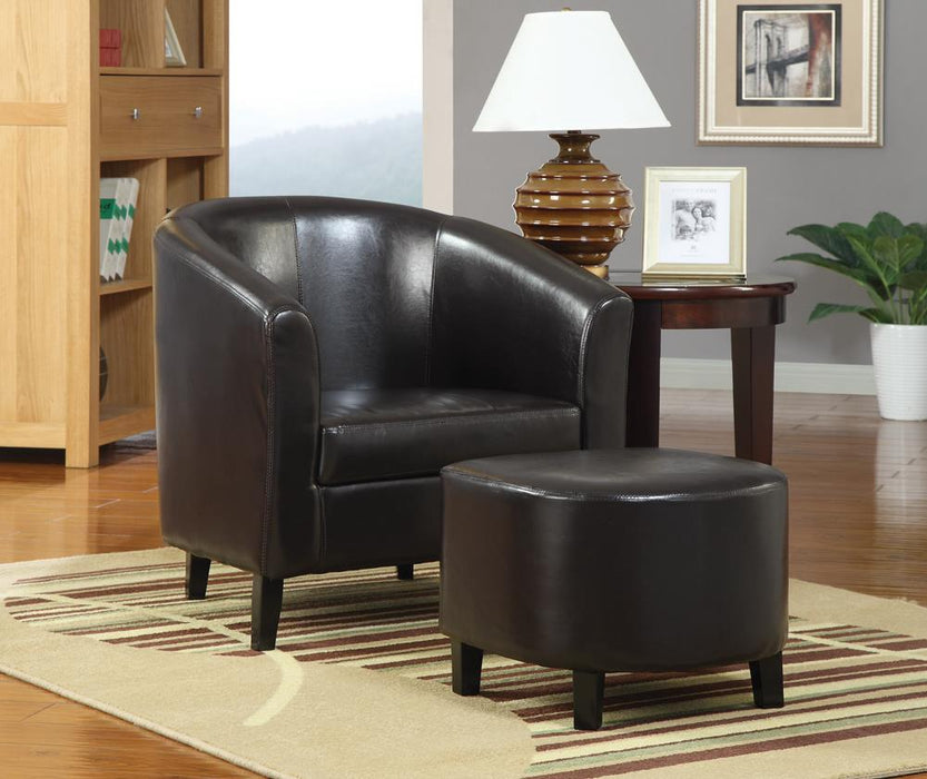 Leather Accent Chair and Ottoman image
