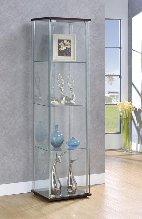 Cappuccino Curio Cabinet with Four Shelves image