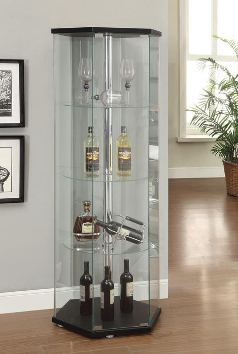 Traditional Glass Hexagon Curio Cabinet image