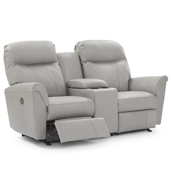 CAITLIN LOVESEAT LEATHER SPACE SAVER CONSOLE LOVESEAT- L420CC4