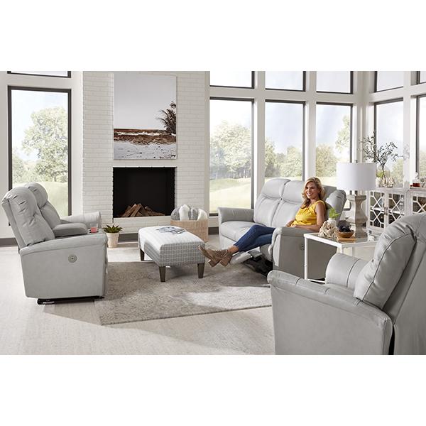 CAITLIN LOVESEAT LEATHER ROCKING CONSOLE LOVESEAT- L420CC7