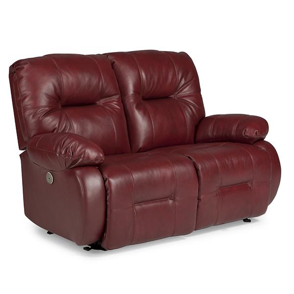 BRINLEY LOVESEAT LEATHER POWER SPACE SAVER CONSOLE LOVESEAT- L700CQ4