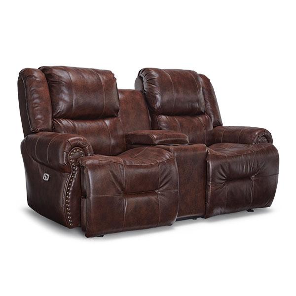 GENET LOVESEAT LEATHER POWER SPACE SAVER CONSOLE LOVESEAT- L960CQ4