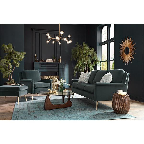 DACEY COLLECTION LEATHER STATIONARY SOFA- S11BNLU