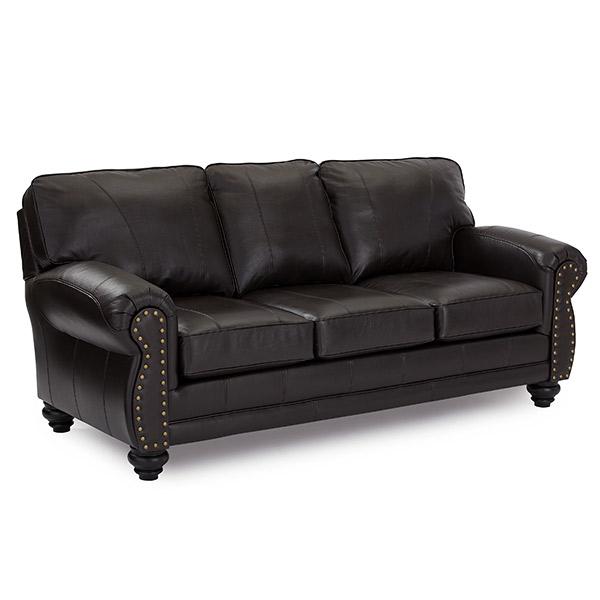 NOBLE COLLECTION LEATHER STATIONARY SOFA- S64RLU