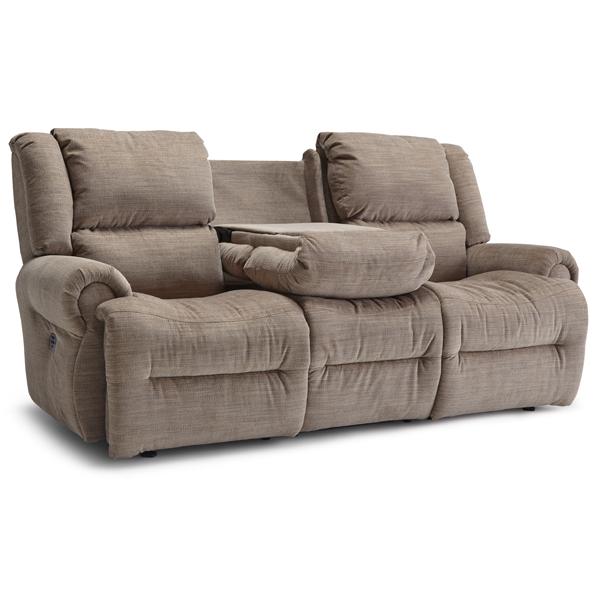 GENET COLLECTION LEATHER RECLINING SOFA W/ FOLD DOWN TABLE- S960CA4