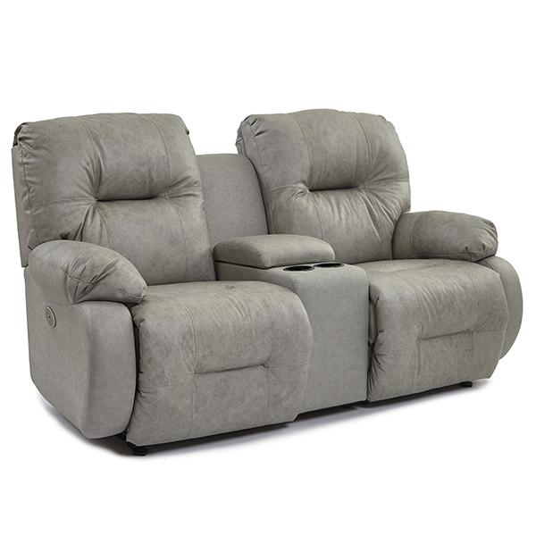 BRINLEY LOVESEAT LEATHER POWER SPACE SAVER CONSOLE LOVESEAT- L700CQ4
