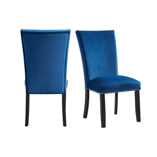 Francesca Blue Velvet Side Chair Set of 2 image