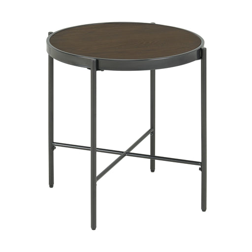 Vienna Round End Table with Wooden Top image