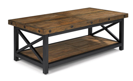 Flexsteel Carpenter Rectangular Coffee Table in Rustic Brown image