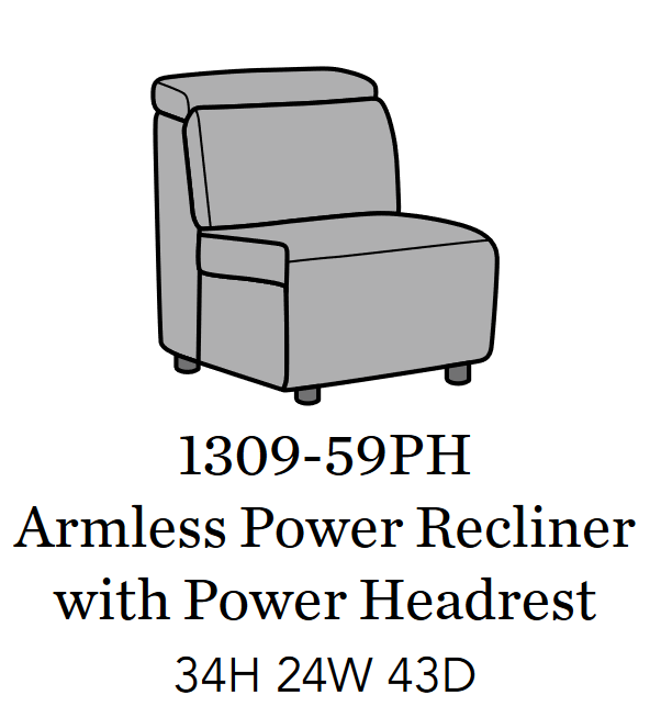 Flexsteel Latitudes Astra Leather Armless Power Recliner w/Power Headrest image